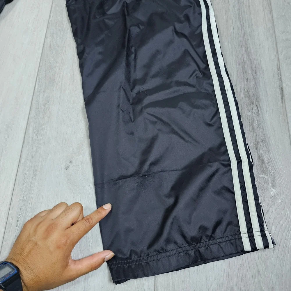 Vintage Adidas Track Pants Mens Extra Large Black Mesh Lined Relaxed Loose Y2K